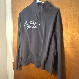 Rolling Stones Gray Quarter-Zip Sweatshirt